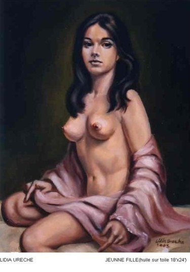 Peinture intitulée "Jeunne femme" par Lyria, Œuvre d'art originale, Huile