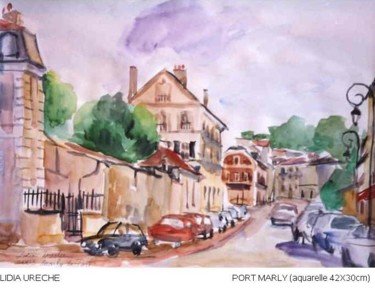 Peinture intitulée "Rue à Port Marly" par Lyria, Œuvre d'art originale, Huile