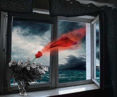 Digitale Kunst getiteld "Bring Red color to…" door Lidia Gajek, Origineel Kunstwerk, 2D Digital Work