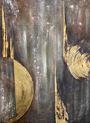 Malerei mit dem Titel "Two Half - Suns" von Lidiia Isakova, Original-Kunstwerk, Acryl Auf Keilrahmen aus Holz montiert