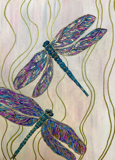 "Dragonflies" başlıklı Tablo Lidiia Isakova tarafından, Orijinal sanat, Akrilik Ahşap Sedye çerçevesi üzerine monte edilmiş