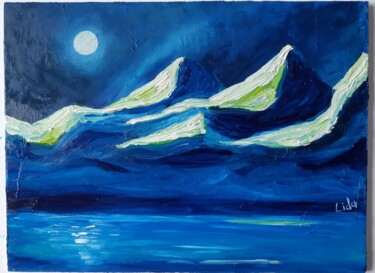 Painting titled "Night landscapes of…" by Lidiia Sazonova, Original Artwork, Oil