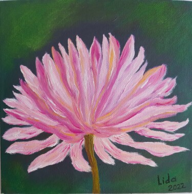 Painting titled "big pink flowerbig…" by Lidiia Sazonova, Original Artwork, Oil