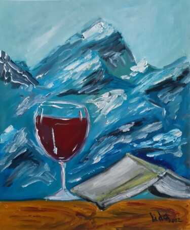 Painting titled "Mountain landscape…" by Lidiia Sazonova, Original Artwork, Oil