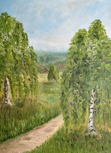 Malerei mit dem Titel "Summer landscape ,…" von Lidiia Sazonova, Original-Kunstwerk, Öl