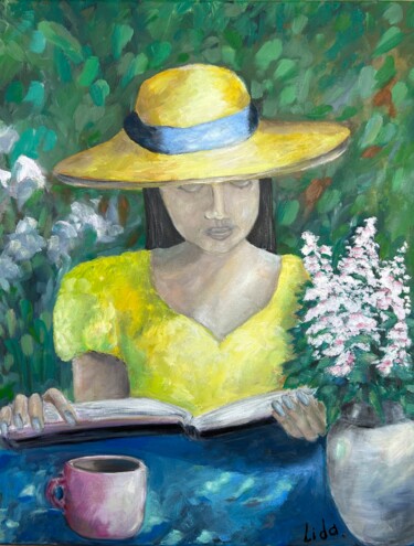 Pintura intitulada "The woman in the ha…" por Lidiia Sazonova, Obras de arte originais, Óleo