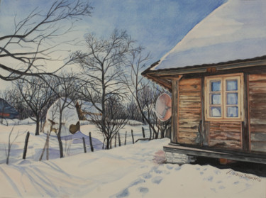Pintura intitulada "casa-la-varatec-acu…" por Liliana Dumitriu, Obras de arte originais