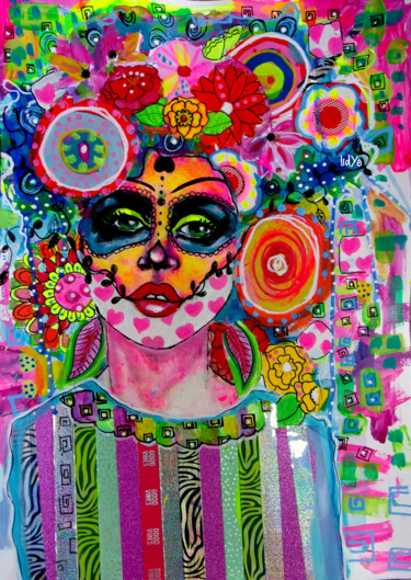 Peinture intitulée "Mexica 2" par Lidye, Œuvre d'art originale, Acrylique