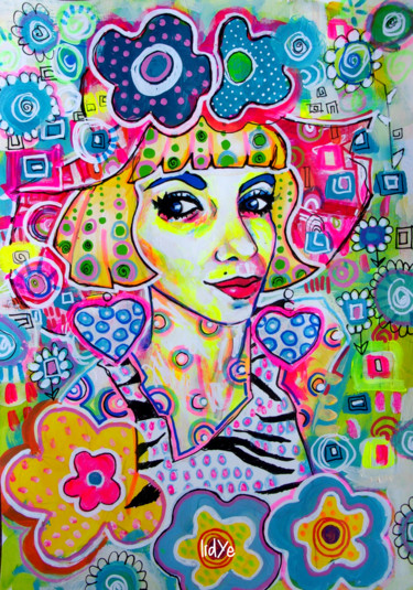 Painting titled "PoPtrait" by Lidye, Original Artwork, Acrylic