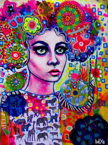 Lila Peinture intitulée "Lila" par Lidye, Œuvre d'art originale, Acrylique