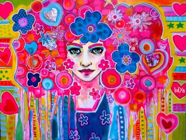 Seventies mood Peinture intitulée "Seventies mood" par Lidye, Œuvre d'art originale, Acrylique Monté sur Châssis
