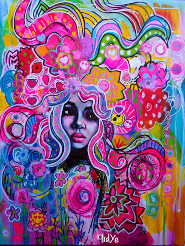 Картина под названием "Creative Soul" - Lidye, Подлинное произведение искусства, Акрил Установлен на Деревянная рама для нос…
