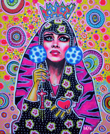 Картина под названием "Maria" - Lidye, Подлинное произведение искусства, Акрил Установлен на Деревянная рама для носилок
