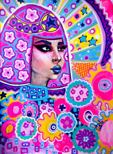 Malerei mit dem Titel "Cleopatre" von Lidye, Original-Kunstwerk, Acryl