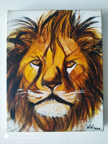 Painting titled "Lion" by Lilixxx, Original Artwork, Acrylic