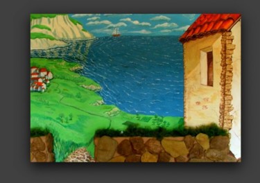 Картина под названием "пейзаж с фрегатом" - Marina Liessner, Подлинное произведение искусства