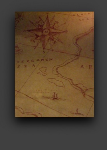 Картина под названием "Морская карта" - Marina Liessner, Подлинное произведение искусства
