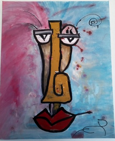 Painting titled "face" by Ep, Original Artwork, Acrylic