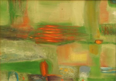 Pintura intitulada "green and red fields" por Joy Dorothea, Obras de arte originais