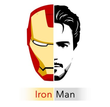 Arts numériques intitulée "IRON & THE MAN" par Lightboarder, Œuvre d'art originale, Travail numérique 2D