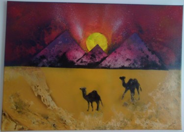Peinture intitulée "Pirâmides" par Ligia Manhita, Œuvre d'art originale
