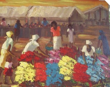 Painting titled "mercado das flores 5" by L.Spinelli, Original Artwork