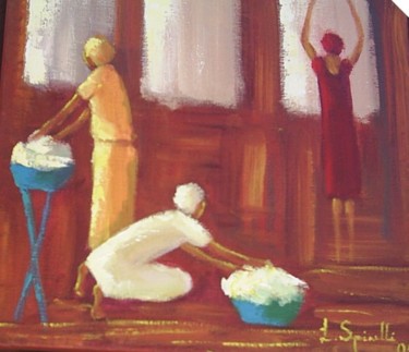 Painting titled "Lavadeiras3" by L.Spinelli, Original Artwork