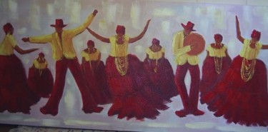 Painting titled "Sambistas vermelhos" by L.Spinelli, Original Artwork