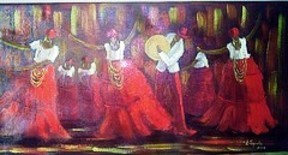 Painting titled "Sambistas vermelhos…" by L.Spinelli, Original Artwork