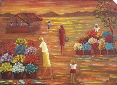 Painting titled "mercado das flores 2" by L.Spinelli, Original Artwork
