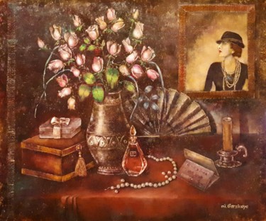 Pintura intitulada "Дамские штучки" por Liliya Gorskaya, Obras de arte originais, Óleo
