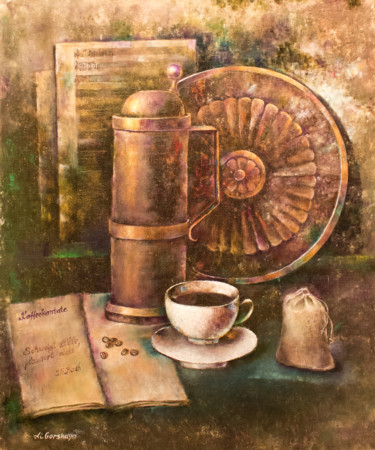 Картина под названием "Кофейная кантата" - Liliya Gorskaya, Подлинное произведение искусства, Масло