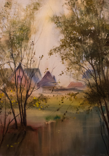 Картина под названием "Рассвет" - Liliya Gorskaya, Подлинное произведение искусства, Масло