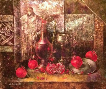 Peinture intitulée "Гранатовое вино" par Liliya Gorskaya, Œuvre d'art originale, Huile