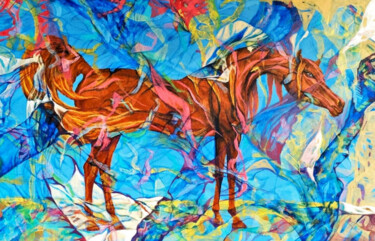 Pintura intitulada "Dream Horse #2" por Lihin, Obras de arte originais, Acrílico