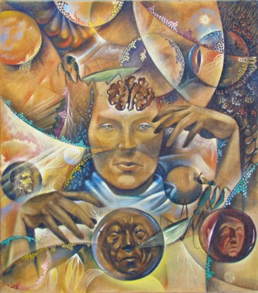 Картина под названием "Всемогущая пыль." - Олег Лихошерст, Подлинное произведение искусства, Масло