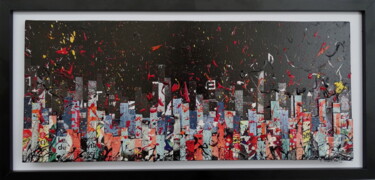 Collages intitulée "HANOÏ CAFE" par Liin, Œuvre d'art originale, Collages Monté sur Autre panneau rigide