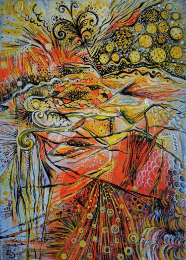 Картина под названием "Butterfly Painting…" - Lika Kakhidze, Подлинное произведение искусства, Акрил
