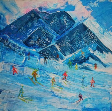 Painting titled "Winter Painting Mod…" by Lika Kakhidze, Original Artwork, Acrylic