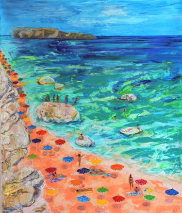 Painting titled "Beach season, Beach…" by Lika Kakhidze, Original Artwork, Acrylic