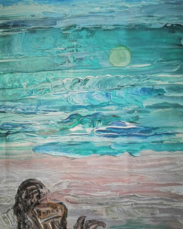 Malerei mit dem Titel "Beach, Landscape, S…" von Lika Kakhidze, Original-Kunstwerk, Acryl