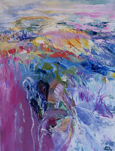 Pittura intitolato "Landscape Spring Ab…" da Lika Kakhidze, Opera d'arte originale, Acrilico