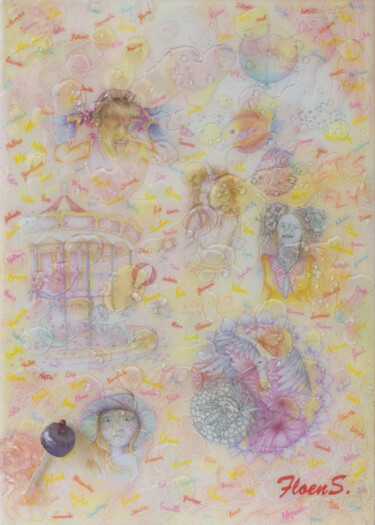 Collages intitulée "Small pleasures" par Lika Floens., Œuvre d'art originale, Crayon