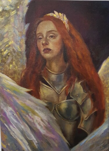 Painting titled "Ангелина" by Lika Meller, Original Artwork, Oil