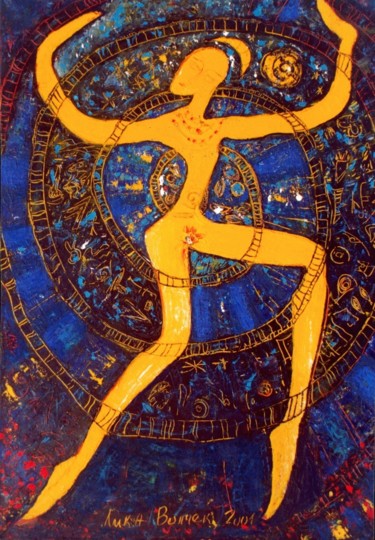 Картина под названием "Universe" - Лика Волчек, Подлинное произведение искусства, Масло