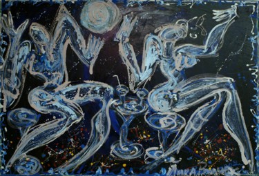 Картина под названием "Сocktail under the…" - Лика Волчек, Подлинное произведение искусства, Масло