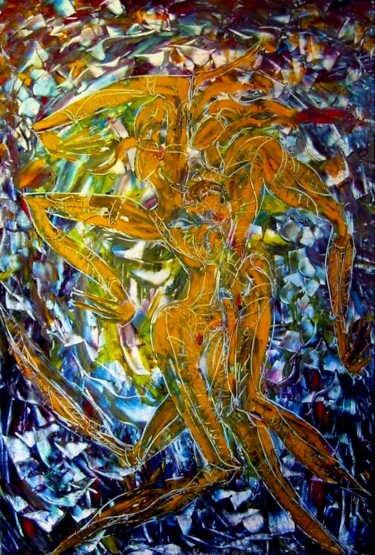 Картина под названием "languor collision" - Лика Волчек, Подлинное произведение искусства, Масло