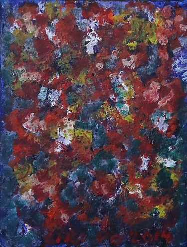 Картина под названием "Pansy red (3)" - Лика Волчек, Подлинное произведение искусства, Акрил