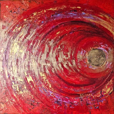 Painting titled ""Pulsion"" by Lila Licari, Original Artwork, Acrylic Mounted on Wood Stretcher frame