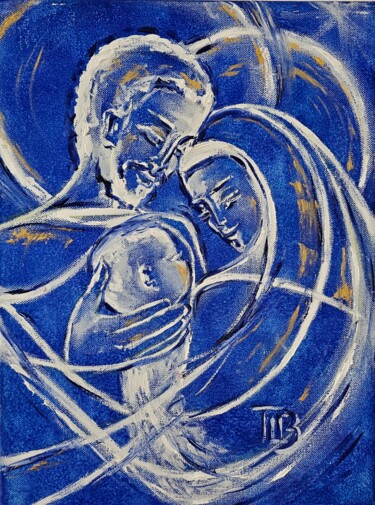 Картина под названием ""Et Incarnatus Est"" - Lila Licari, Подлинное произведение искусства, Масло Установлен на Деревянная…